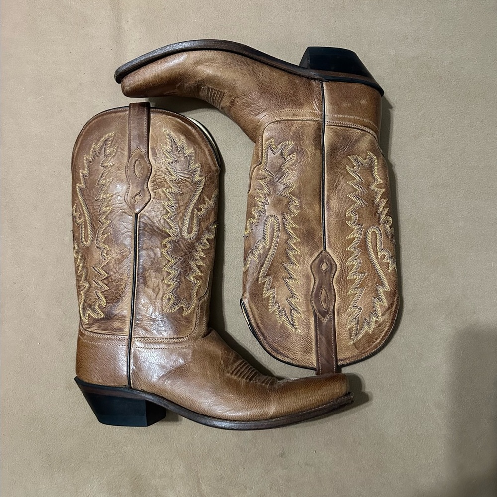 Brown Leather Cowboy Boots